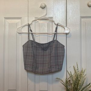 Cropped plaid tank top